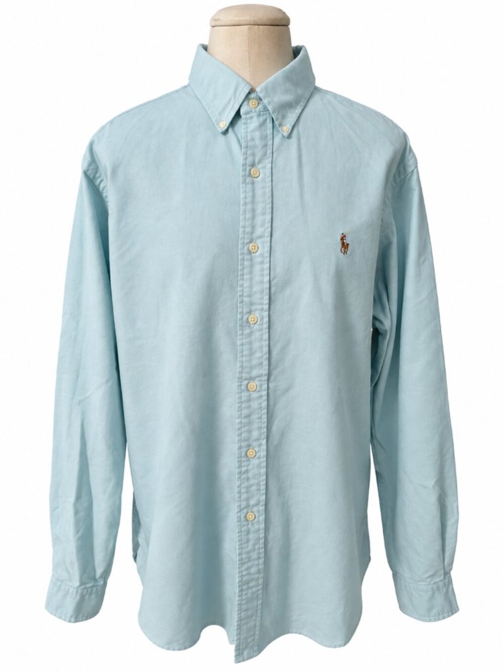 Ralph Lauren Classic Fit Oxford Shirt Mens XL Light Blue Multicolor Pony Cotton
